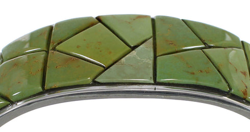 Southwestern Silver Turquoise Well-Built Cuff Bracelet CX49895